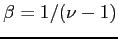 $\beta = 1/(\nu - 1)$